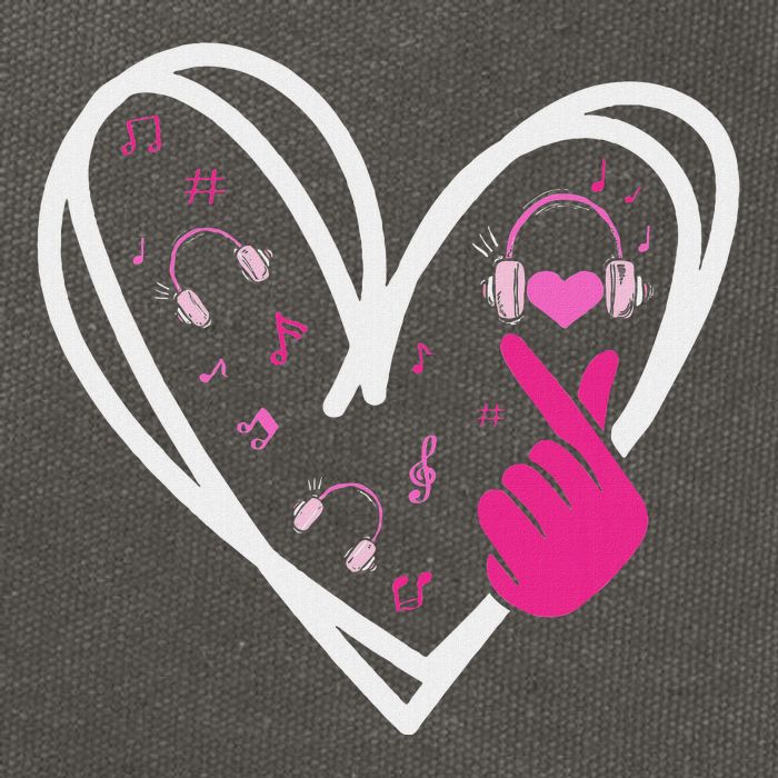 Love K Pop Finger Heart Korean Pop Music K Pop Ns Cotton Canvas Backpack