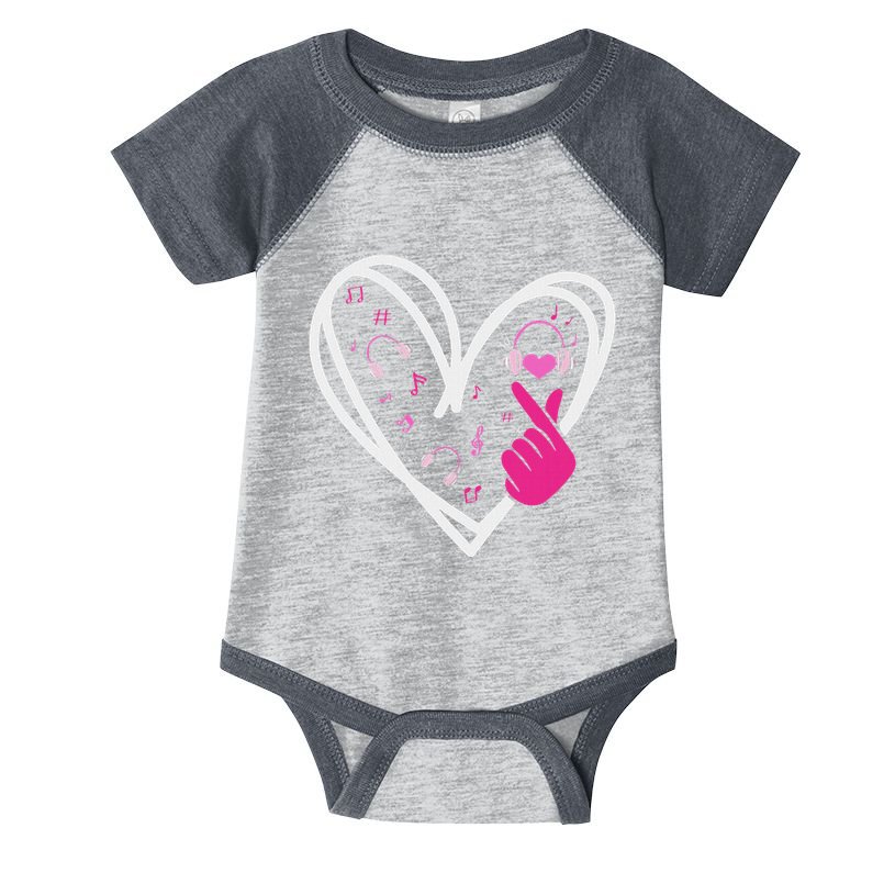 Love K Pop Finger Heart Korean Pop Music K Pop Ns Infant Baby Jersey Bodysuit
