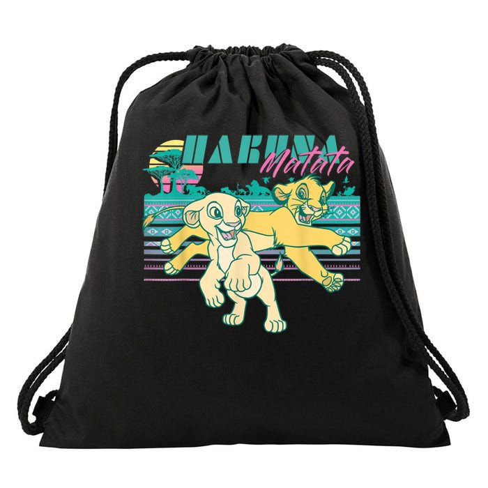 Lion King Retro Simba & Nala 90s Hakuna Shirt Matata Shirt Funny Vintage Cartoon Drawstring Bag