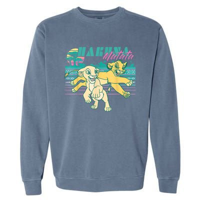 Lion King Retro Simba & Nala 90s Hakuna Shirt Matata Shirt Funny Vintage Cartoon Garment-Dyed Sweatshirt