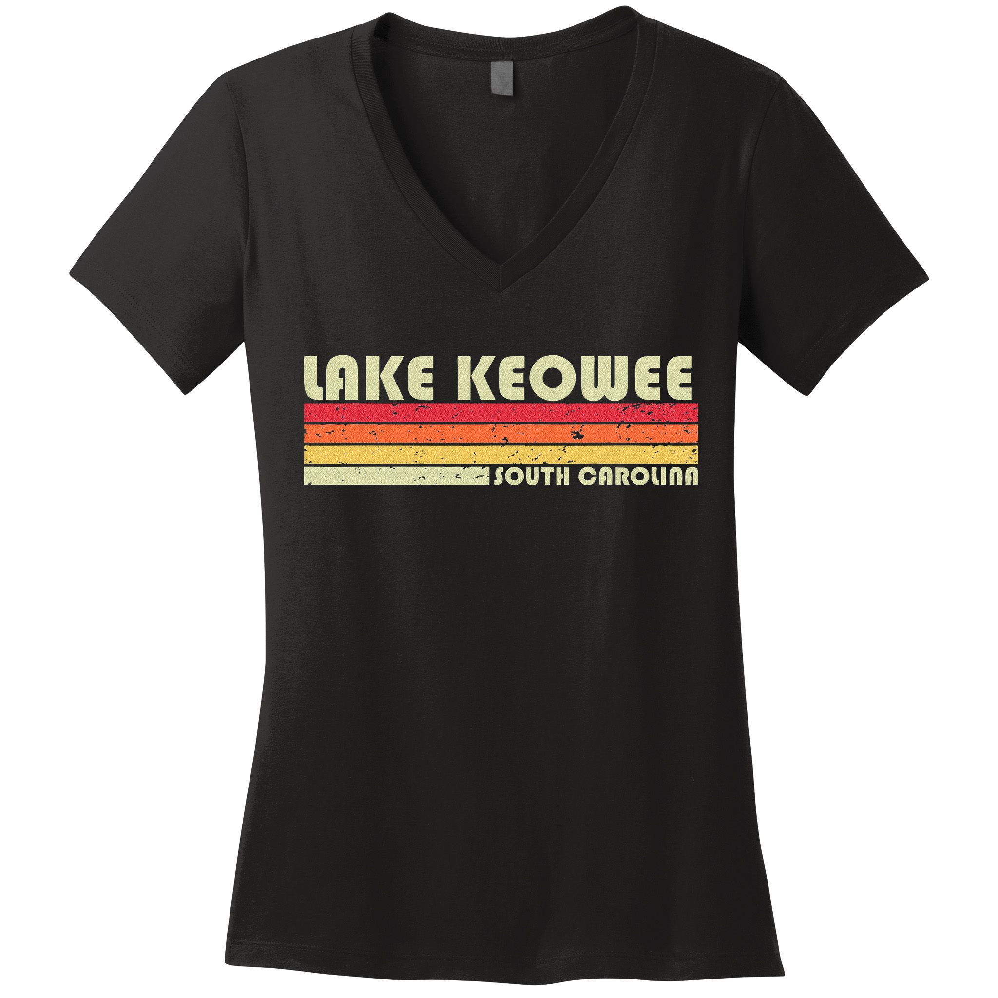 LAKE KEOWEE SOUTH CAROLINA Funny Fishing Camping Summer Gift Women's V-Neck T-Shirt