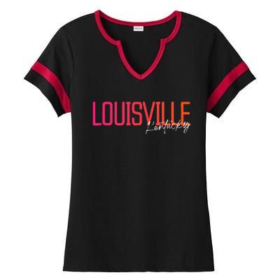 Louisville Kentucky Souvenir Vintage Kentucky Louisville Ladies Halftime Notch Neck Tee