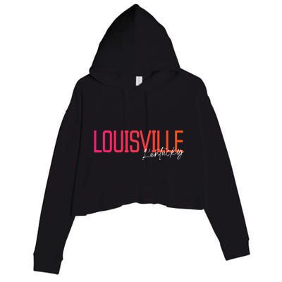 Louisville Kentucky Souvenir Vintage Kentucky Louisville Crop Fleece Hoodie