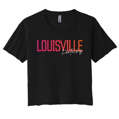 Louisville Kentucky Souvenir Vintage Kentucky Louisville Women's Crop Top Tee