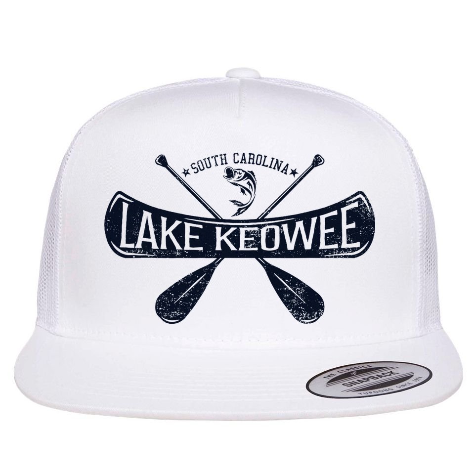 Lake Keowee South Carolina Vintage Distressed Flat Bill Trucker Hat