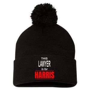 Lawyer Kamala Supports Harris President 2024 Pom Pom 12in Knit Beanie