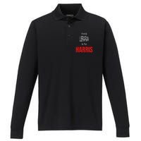 Librarian Kamala Supports Harris President 2024 Harris Performance Long Sleeve Polo