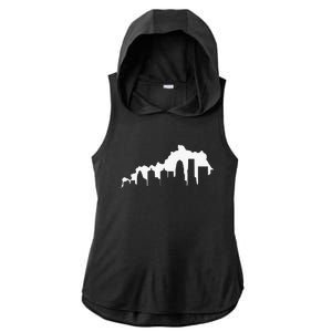 Louisville Kentucky Skyline Ky State Pride Silhouette 502 Ladies PosiCharge Tri-Blend Wicking Draft Hoodie Tank