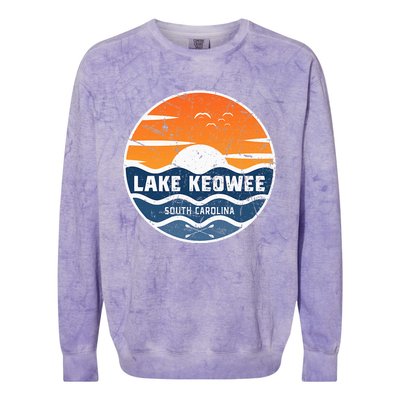 Lake Keowee South Carolina Lake Keowee Colorblast Crewneck Sweatshirt