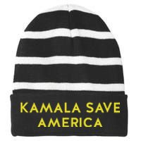 Limited Kamala Save America Striped Beanie with Solid Band