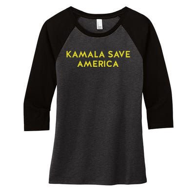 Limited Kamala Save America Women's Tri-Blend 3/4-Sleeve Raglan Shirt