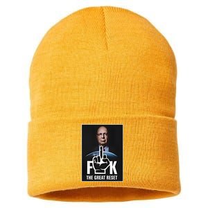 Limited Klaus Schwab Fuck The Great Reset Sustainable Knit Beanie