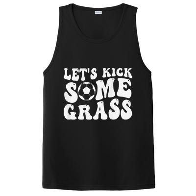 Let’S Kick Some Grass Funny Cheer Soccer Mom PosiCharge Competitor Tank