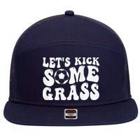 Let’S Kick Some Grass Funny Cheer Soccer Mom 7 Panel Mesh Trucker Snapback Hat