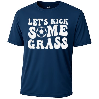 Let’S Kick Some Grass Funny Cheer Soccer Mom Performance Shirt