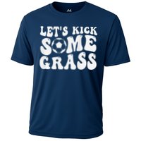 Let’S Kick Some Grass Funny Cheer Soccer Mom Cooling Performance Crew T-Shirt