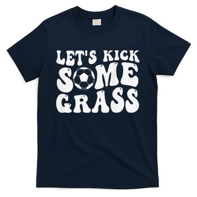 Let’S Kick Some Grass Funny Cheer Soccer Mom T-Shirt