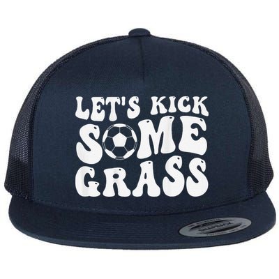 Let’S Kick Some Grass Funny Cheer Soccer Mom Flatbill Hat