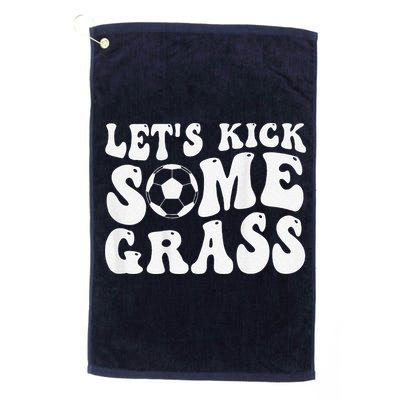 Let’S Kick Some Grass Funny Cheer Soccer Mom Golf Towel