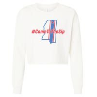 Come To The Sip Cropped Pullover Crew