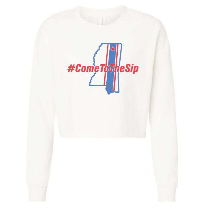 Come To The Sip Cropped Pullover Crew