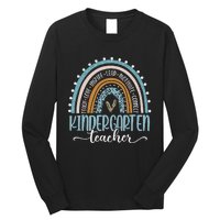 Leopard Kindergarten Teacher Rainbow First Day Of School Long Sleeve Shirt