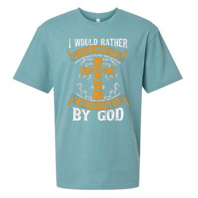 Lion Knight Templar I Would Rather Stand With God Sayings Sueded Cloud Jersey T-Shirt