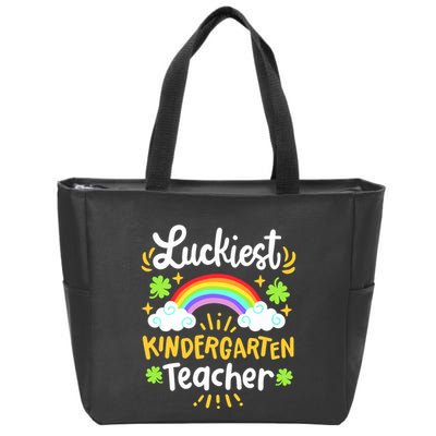 Luckiest Kindergarten Teacher St Patricks Day School Zip Tote Bag