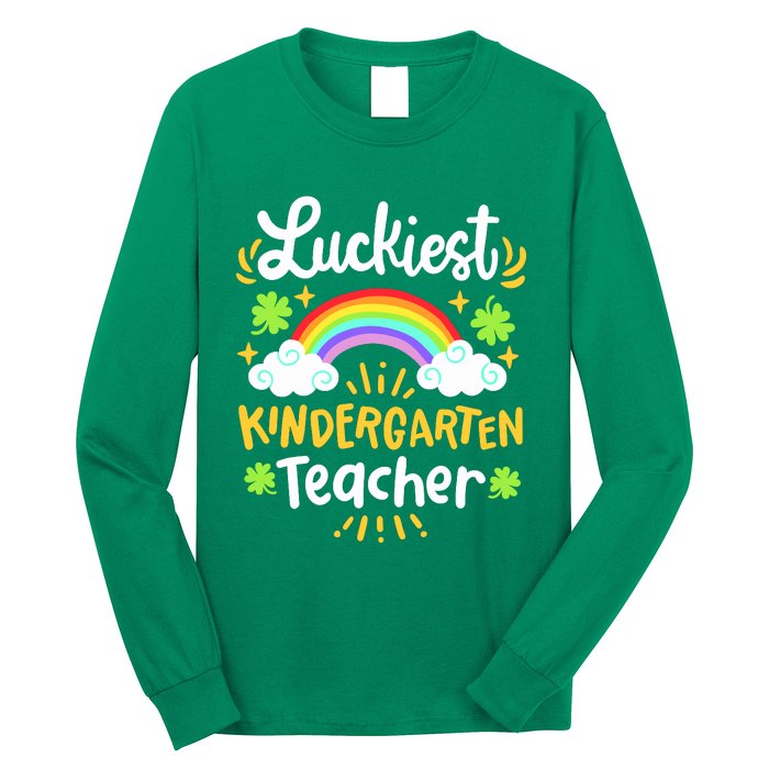 Luckiest Kindergarten Teacher St Patricks Day School Long Sleeve Shirt