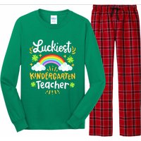 Luckiest Kindergarten Teacher St Patricks Day School Long Sleeve Pajama Set