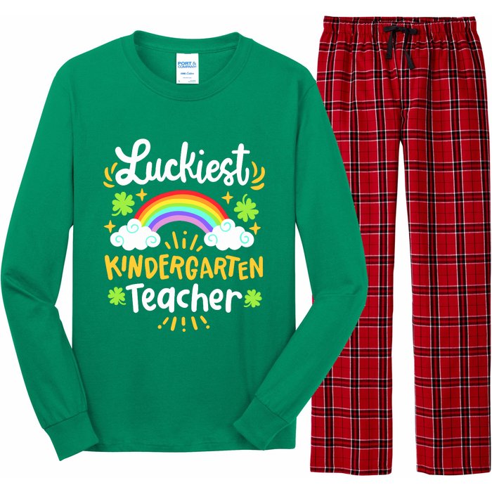 Luckiest Kindergarten Teacher St Patricks Day School Long Sleeve Pajama Set