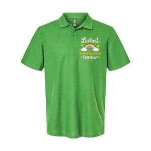 Luckiest Kindergarten Teacher St Patricks Day School Softstyle Adult Sport Polo