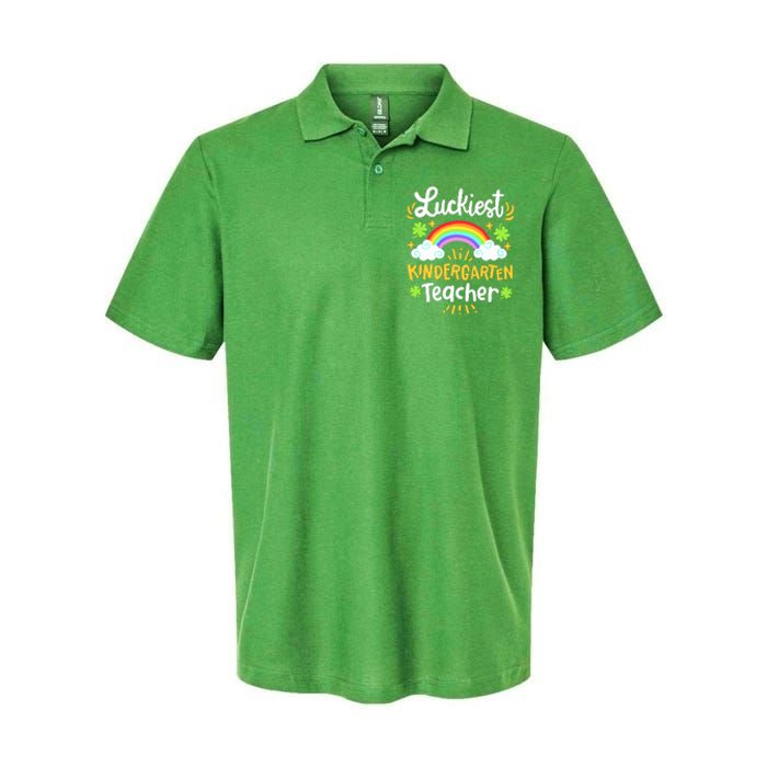 Luckiest Kindergarten Teacher St Patricks Day School Softstyle Adult Sport Polo