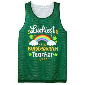 Luckiest Kindergarten Teacher St Patricks Day School Mesh Reversible Basketball Jersey Tank