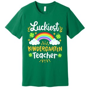 Luckiest Kindergarten Teacher St Patricks Day School Premium T-Shirt