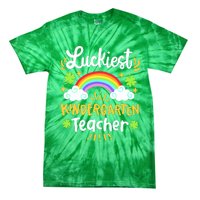 Luckiest Kindergarten Teacher St Patricks Day School Tie-Dye T-Shirt