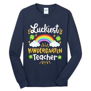 Luckiest Kindergarten Teacher St Patricks Day School Tall Long Sleeve T-Shirt