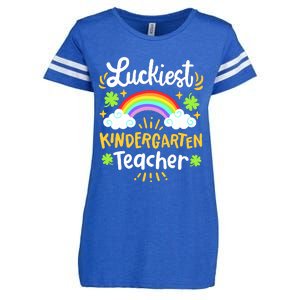 Luckiest Kindergarten Teacher St Patricks Day School Enza Ladies Jersey Football T-Shirt