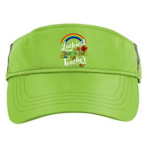 Luckiest Kindergarten Teacher St Patricks Day Adult Drive Performance Visor