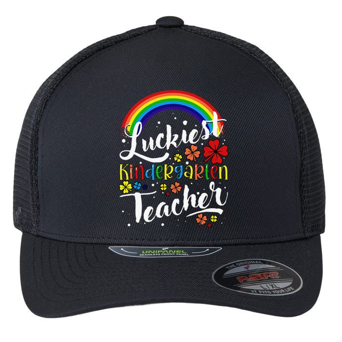 Luckiest Kindergarten Teacher St Patricks Day Flexfit Unipanel Trucker Cap