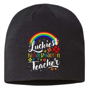 Luckiest Kindergarten Teacher St Patricks Day Sustainable Beanie