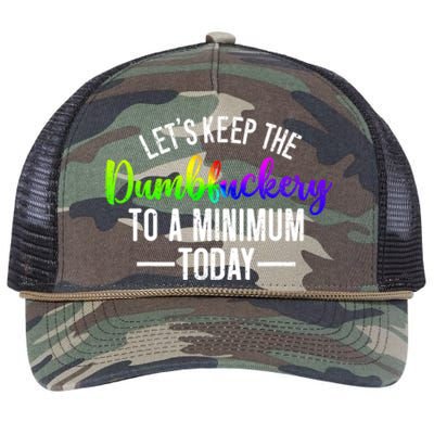 LetS Keep The Dumbfuckery To A Minimum Today Retro Rope Trucker Hat Cap