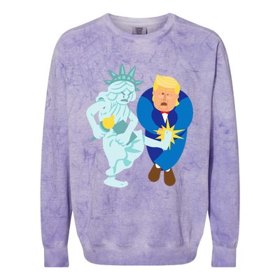 Liberty Kicks Trump 2020 Election Anti Donald Democrat Gift Colorblast Crewneck Sweatshirt