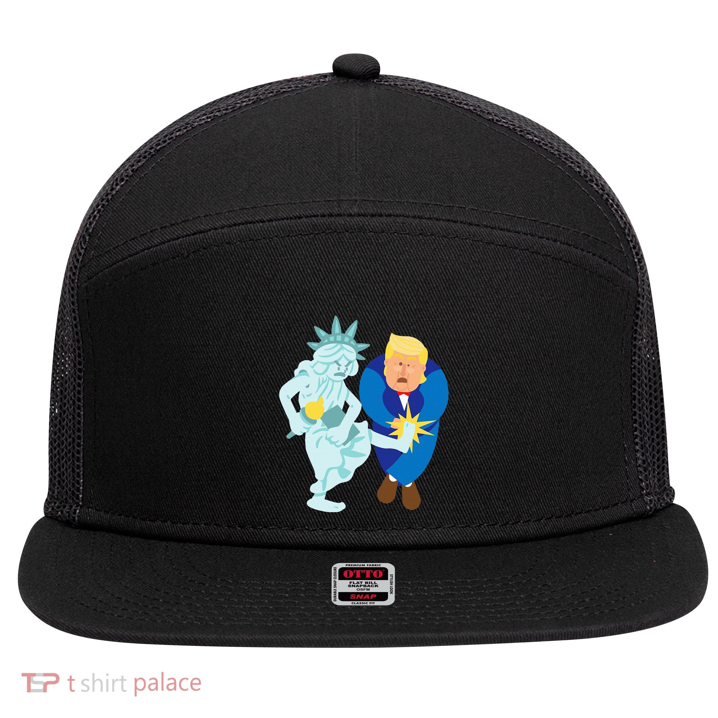 Liberty Kicks Trump 2020 Election Anti Donald Democrat Gift 7 Panel Mesh Trucker Snapback Hat