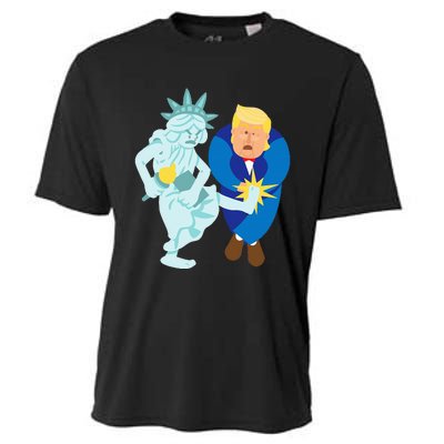 Liberty Kicks Trump 2020 Election Anti Donald Democrat Gift Cooling Performance Crew T-Shirt