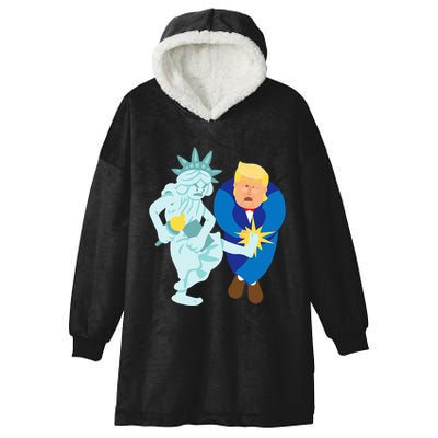 Liberty Kicks Trump 2020 Election Anti Donald Democrat Gift Hooded Wearable Blanket