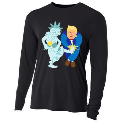 Liberty Kicks Trump 2020 Election Anti Donald Democrat Gift Cooling Performance Long Sleeve Crew