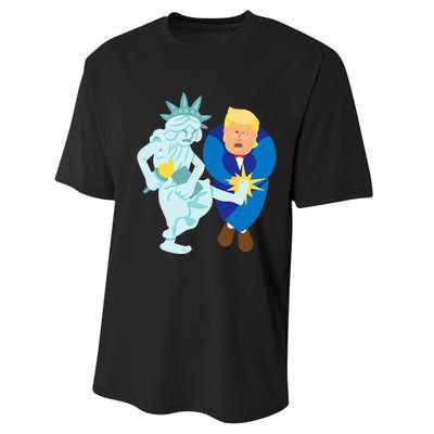 Liberty Kicks Trump 2020 Election Anti Donald Democrat Gift Performance Sprint T-Shirt