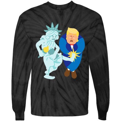 Liberty Kicks Trump 2020 Election Anti Donald Democrat Gift Tie-Dye Long Sleeve Shirt