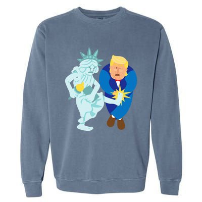 Liberty Kicks Trump 2020 Election Anti Donald Democrat Gift Garment-Dyed Sweatshirt